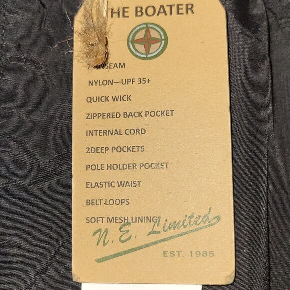 Northern Expedition The Boater Nylon Swim Boat Shorts Black NWT - Picture 3 of 9